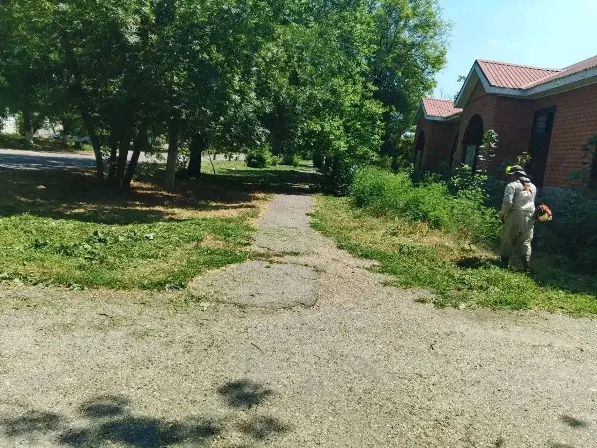 В Минераловодском округе скосили сорную траву в Нагутском, Греческом и Розовке