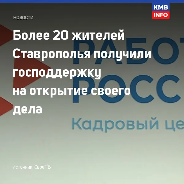 На Ставрополье 26 человек получили господдержку на открытие своего дела