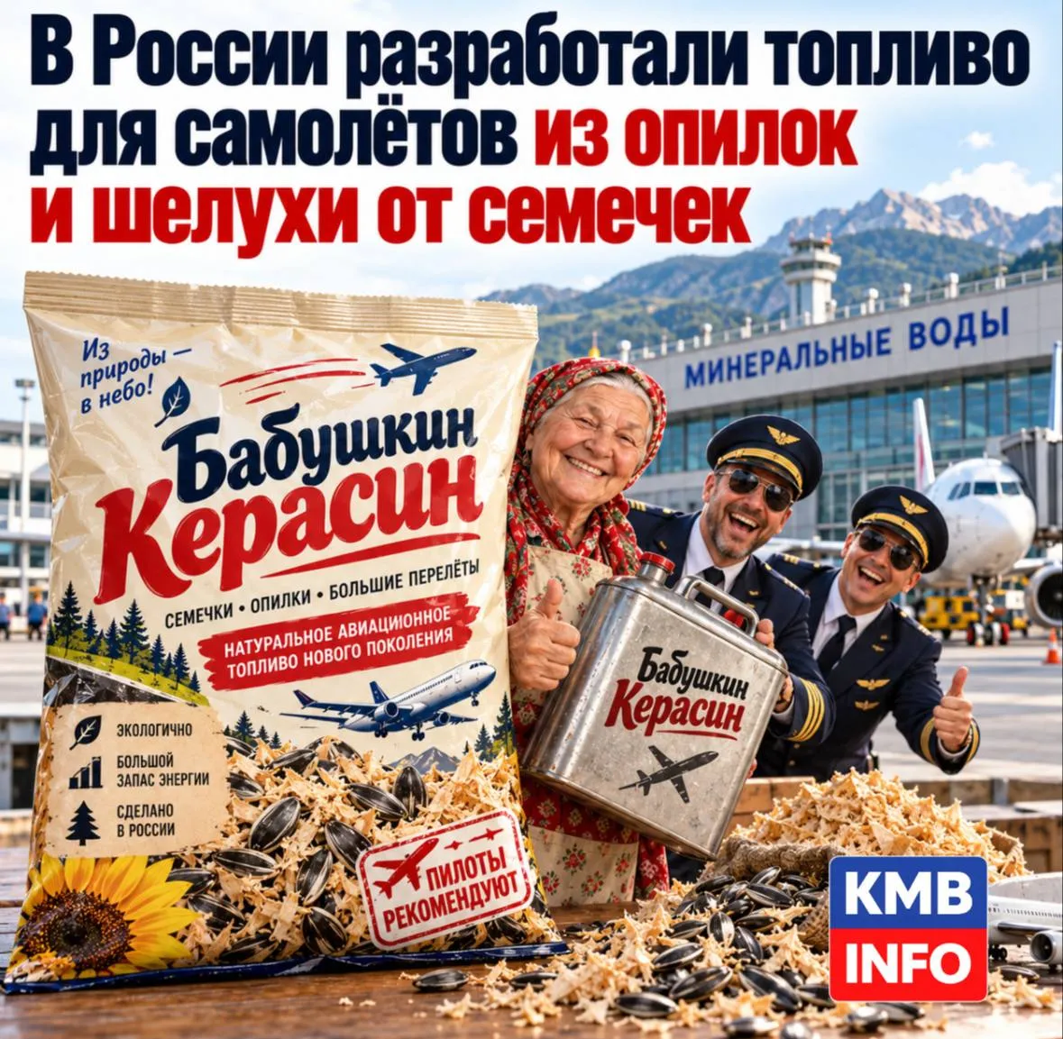 В России разработали топливо для самолётов из опилок и шелухи от семечек