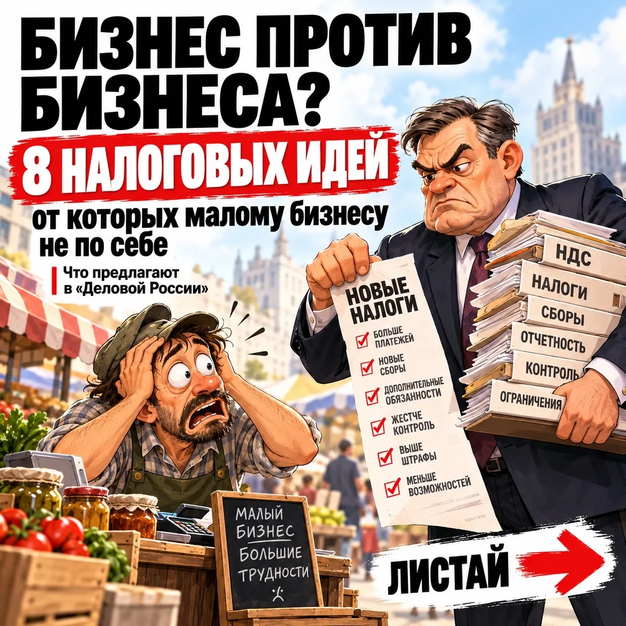 Бизнес против бизнеса? В России предложили отменить налоговые льготы для предпринимателей и ввести новые налоги.