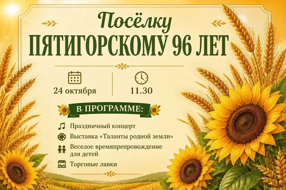 Посёлок Пятигорский 24 октября отметит 96-летие