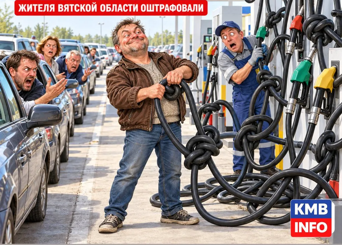 Жителя Вятской области оштрафовали за то, что он влез без очереди на АЗС и стал завязывать топливные шланги